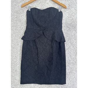 White House Black Market Cocktail Dress Size 6P Strapless Black Lace‎ No straps